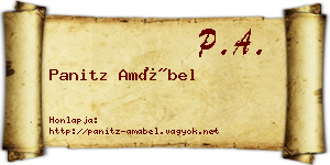 Panitz Amábel névjegykártya